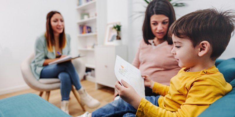 Children with counselor
